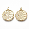 Brass Micro Pave Clear Cubic Zirconia Pendants KK-S356-008G-NF-1