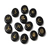 13Pcs Natural Obsidian Rune Stone G-C095-02C-1