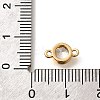 Brass Clear Cubic Zirconia Connector Charms KK-K294-14G-3