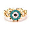Real 18K Gold Plated Brass Cuff Ring RJEW-C014-03-2