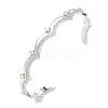 Brass Micro Pave Clear Cubic Zirconia Cuff Bangles for Women BJEW-A172-04P-3