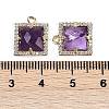 Natural Mixed Gemstone Faceted Square Charms G-I375-06G-4