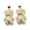 Brass Cubic Zirconia Pendants KK-G446-26G-01-2