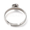 Tarnish Resistant Adjustable 304 Stainless Steel Finger Ring STAS-K255-16P-A-3