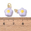 Brass Enamel Pendants KK-CJC21A4-01G-01-RS-2