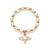 Gold acrylic cross bead bracelet angel cross prayer bead bracelet NW4525-3-1