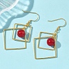 Electroplated Brass Imitation Pearl Dangle Earrings EJEW-Z129-01G-2
