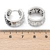 Brass Black Cubic Zirconia Hoop Earrings EJEW-Q016-11P-3