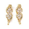 Rack Plating Brass Cubic Zirconia Hoop Earring Findings KK-S374-04G-01-1