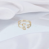 1Pc Brass Micro Pave Clear Cubic Zirconia Open Cuff Rings for Women RJEW-LP0002-37C-3