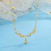 Brass Teardrop Pendant Necklaces for Women WG5F4D7-02-1
