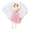 Angel Handmade Woven Macrame Cotton Thread Pendant Decorations HJEW-JM02454-3
