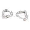 Brass Pave Clear Cubic Zirconia Hoop Earrings for Women EJEW-S225-11P-02-2