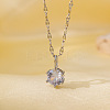 Brass Pave Clear Cubic Zirconia Pendant Necklaces for Women FS-WG014CD-06-1