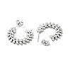 Non-Tarnish 304 Stainless Steel Olive Leaf Wrap Stud Earrings EJEW-A076-01P-2