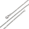 2.5mm Rack Plating Brass Herringbone Chain Necklaces for Women Men MAK-L044-19P-5