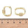 Brass Micro Pave Cubic Zirconia Hoop Earrings KK-CBA98BA-16G-5