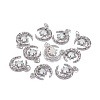 Brass Micro Pave Clear Cubic Zirconia Glass Pendants LS-ZIRC-C024-06P-03-2