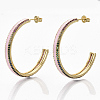 Brass Micro Pave Colorful Cubic Zirconia Stud Earrings EJEW-S209-11-2