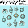 12Pcs 6 Styles Tibetan Style Alloy Pave Imitation Turquoise Pendants FIND-FS0002-81-3