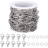DIY 304 Stainless Steel Paperclip Chains Necklaces/Bracelets Making Kits DIY-SC0029-32-1