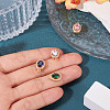 4Pcs 4 Colors Brass Micro Pave Cubic Zirconia Pendants KK-TA0002-58-6
