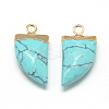 Synthetic Turquoise Pointed Pendants G-Q966-07-2