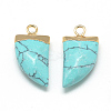Synthetic Turquoise Pointed Pendants G-Q966-07-2
