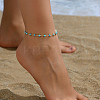 Brass Imitation Turquoise Stone Anklets for Women SX7735-1-1