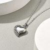 304 Stainless Steel Crystal Rhinestone Heart Urn Ashes Necklaces STAS-Z106-04P-2
