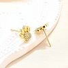 Clear Cubic Zirconia Dog Claw Print Stud Earrings EJEW-C035-02G-1