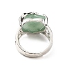 Natural Green Aventurine Adjustable Rings RJEW-P043-03P-15-3