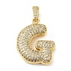 Brass Micro Pave Cubic Zirconia Pendants KK-E061-03G-07-1