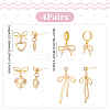 4Pairs Brass Stud Earring & Hoop Earring Sets EJEW-UN00011-3