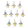 Bees Resin & Synthetic Turquoise Pendant Decorations HJEW-JM03536-2