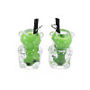 Imitation Bubble Tea Opaque Resin Pendants LS-RESI-T052-03C-4