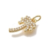 Brass Micro Pave Clear Cubic Zirconia Pendants KK-D431-054G-2