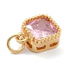 Real 18K Gold Plated Brass Inlaid Cubic Zirconia Charms ZIRC-L100-073G-06-4