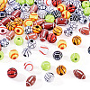 120Pcs 12 Styles Sports Style Acrylic Beads MACR-TA0002-28-2