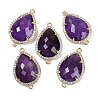 Natural Amethyst Faceted Teardrop Links G-B126-03G-09-1