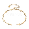 2Pcs 2 Colors 304 Stainless Steel Cross Link Chain Bracelet Making AJEW-JB01299-2
