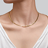 4Pcs Brass Flat Snake Chain Necklaces for Women NJEW-BBC0001-37-4