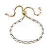 Rectangle 304 Stainless Steel Glass Slider Bracelets BJEW-D456-07G-02-4