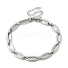 304 Stainless Steel Oval Link Chains Bracelets for Men & Women BJEW-D042-34P-4