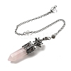 Natural Rose Quartz Faceted Bullet Pointed Dowsing Pendulums G-B149-14AS-08-1