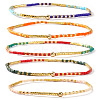 5Pcs 5 Colors Bohemian Color Glass Seed Beaded Stretch Bracelet Sets for Women Elegant Casual Jewelry Gift ES9222-1-3