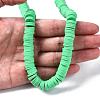 Flat Round Handmade Polymer Clay Beads CLAY-R067-10mm-06-7