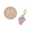 9Pcs Fruits Alloy Enamel Pendant Decorations HJEW-JM03672-3