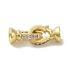 Rack Plating Brass Micro Pave Clear Cubic Zirconia Fold Over Clasps
 KK-R160-03G-1