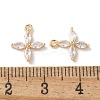 Real 18K Gold Plated Brass Cubic Zirconia Charms KK-R037-157G-3